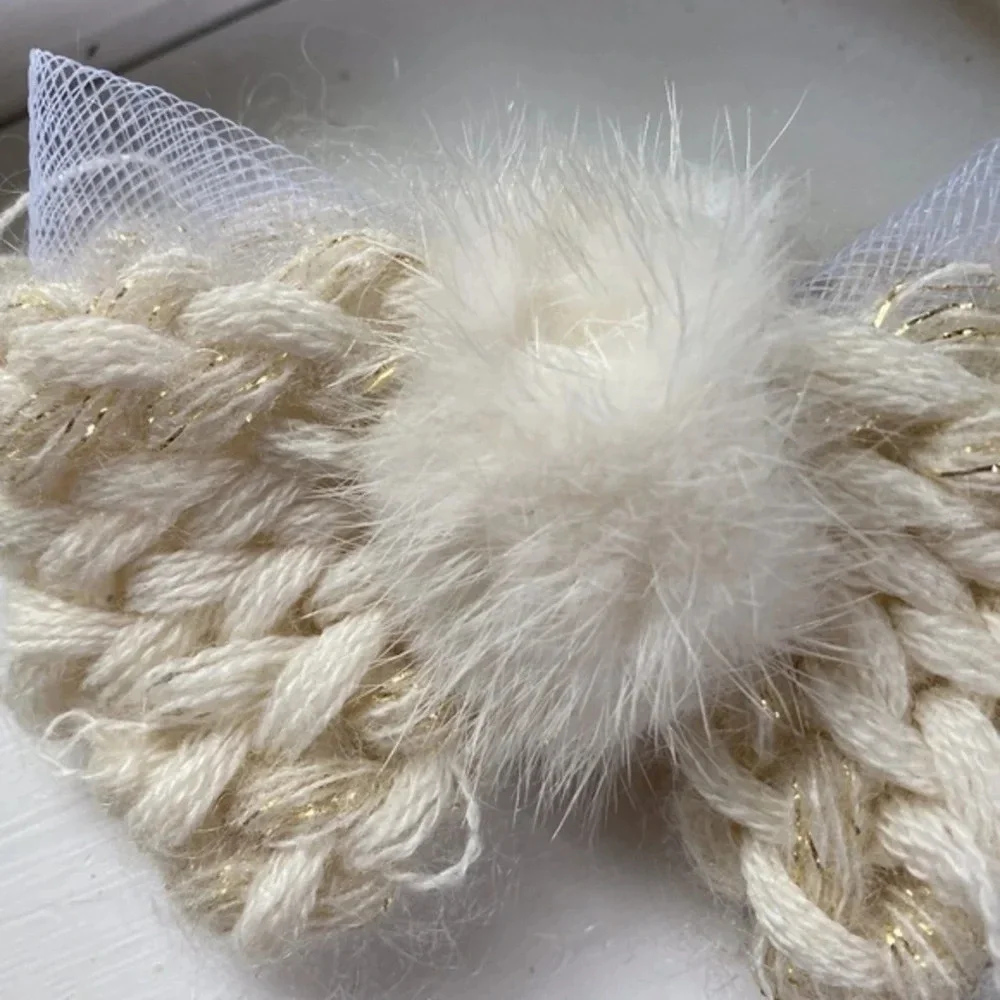 Alexandre de Paris Chunky Knit Hair Bow Barrette